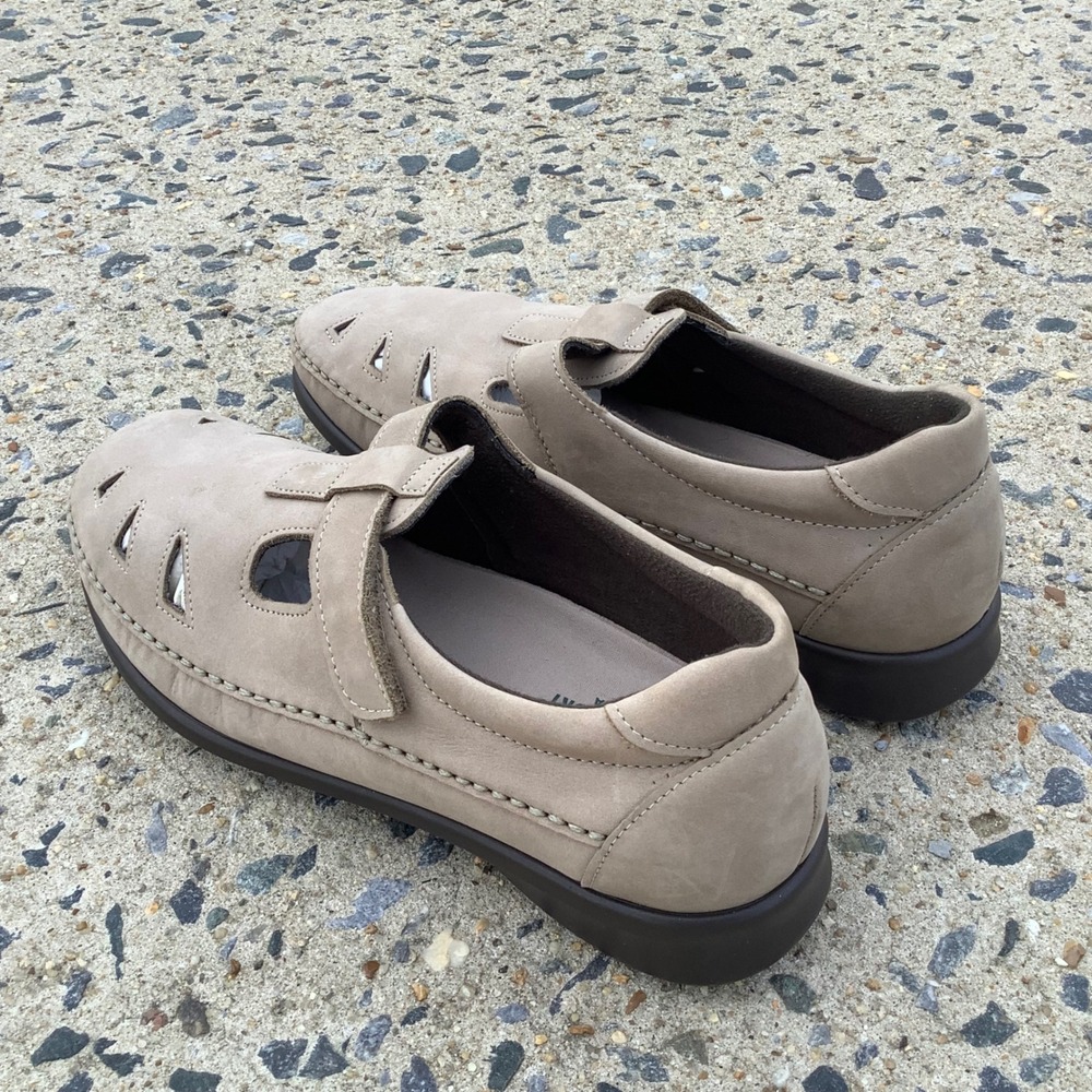 SAS Tripad Comfort Taupe Nubuck Leather Walking Sandals Womens 11 W USA Made - Picture 11 of 16